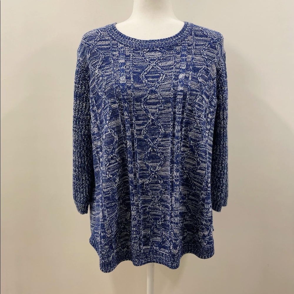 Blue and White Sweater